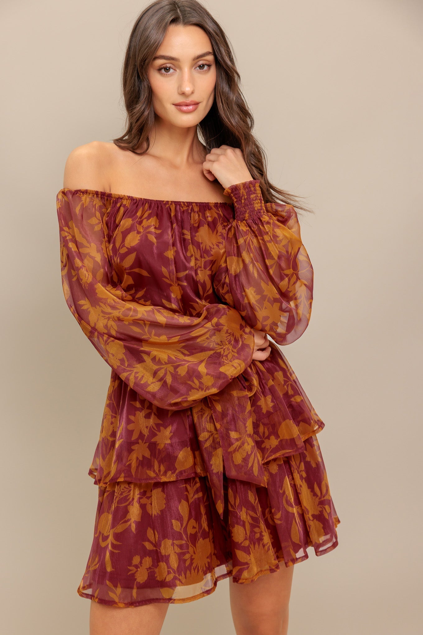 PETAL MIST WOVEN MINI DRESS Flying Tomato